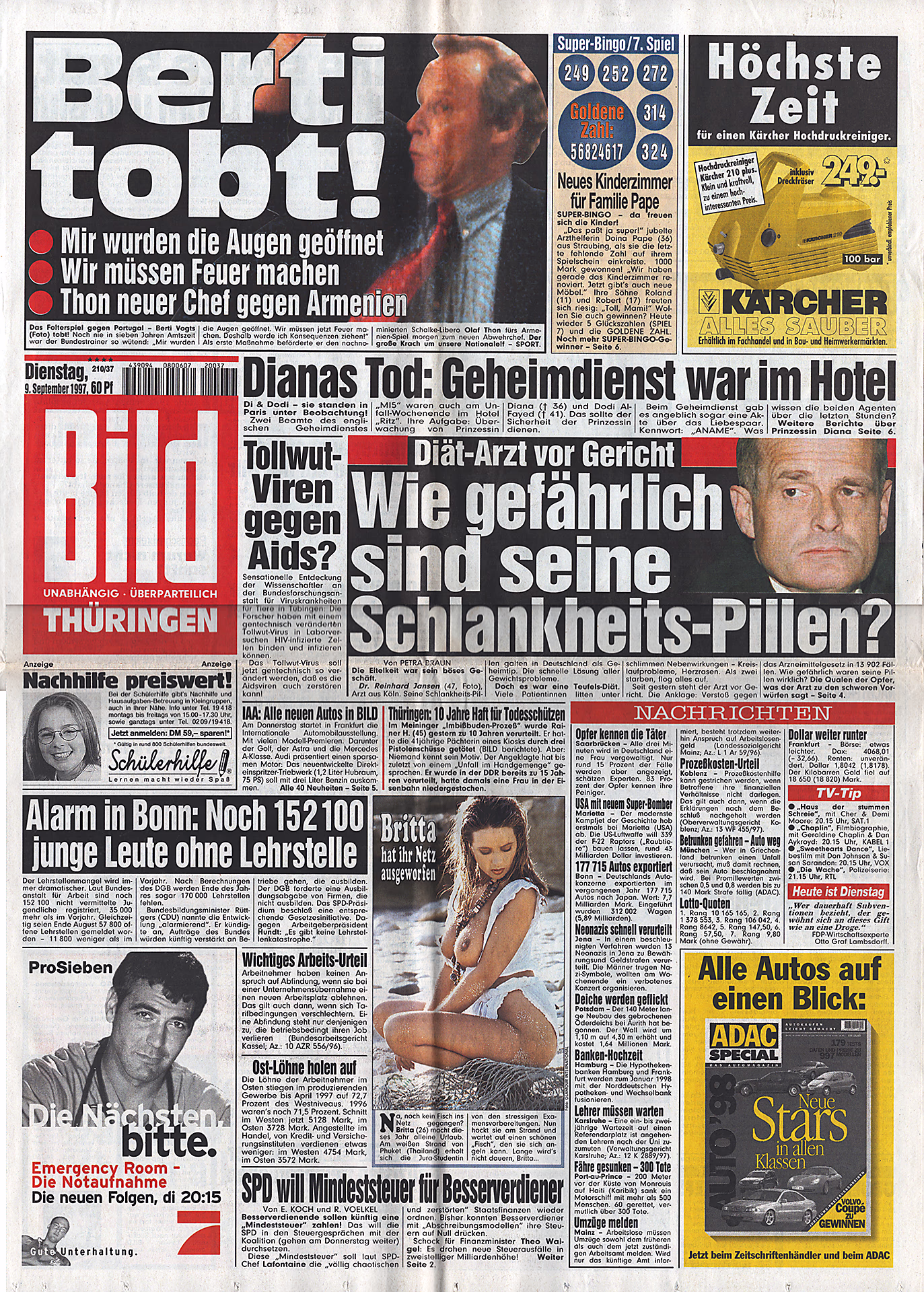 Bildzeitung - Dianas Tod: Geheimdienst war im Hotel - Axel Springer (gest. 1985) Bildzeitung - Dianas Tod: Geheimdienst war im Hotel - Axel Springer (gest. 1985)